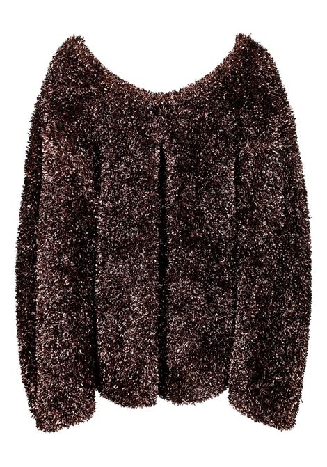 Maglione metallizzato tess in marrone Dries van noten - donna DRIES VAN NOTEN | 2420112449725703